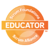 Jensen und Komplizen haben das Zertifikat 'Scrum Foundations Educator' der Scrum Alliance®